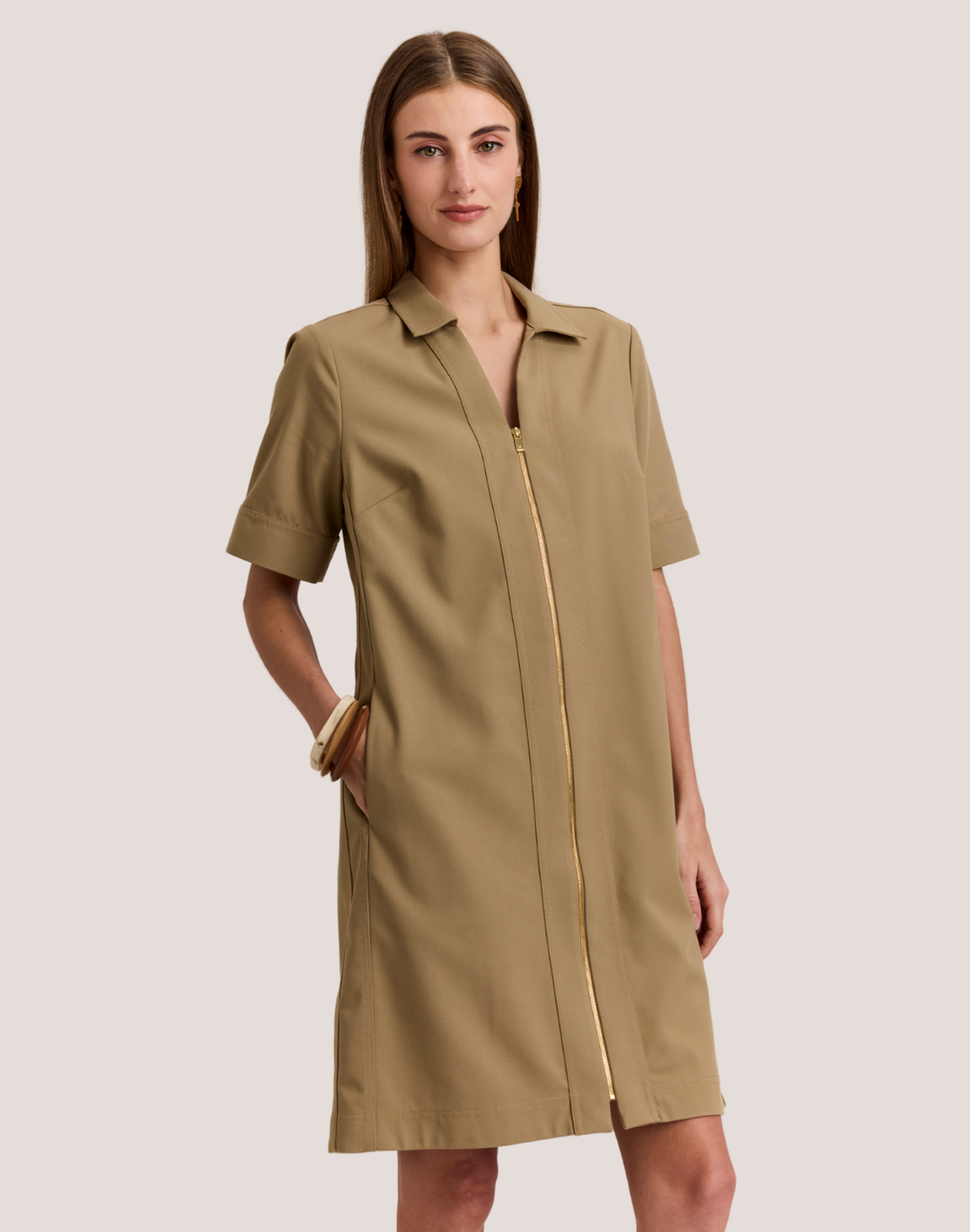 Bridget Short Sleeve Traveler's Twill Dress