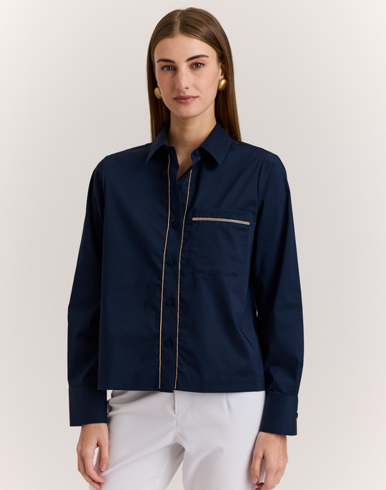 Venus Long Sleeve Metallic Bead Shirt