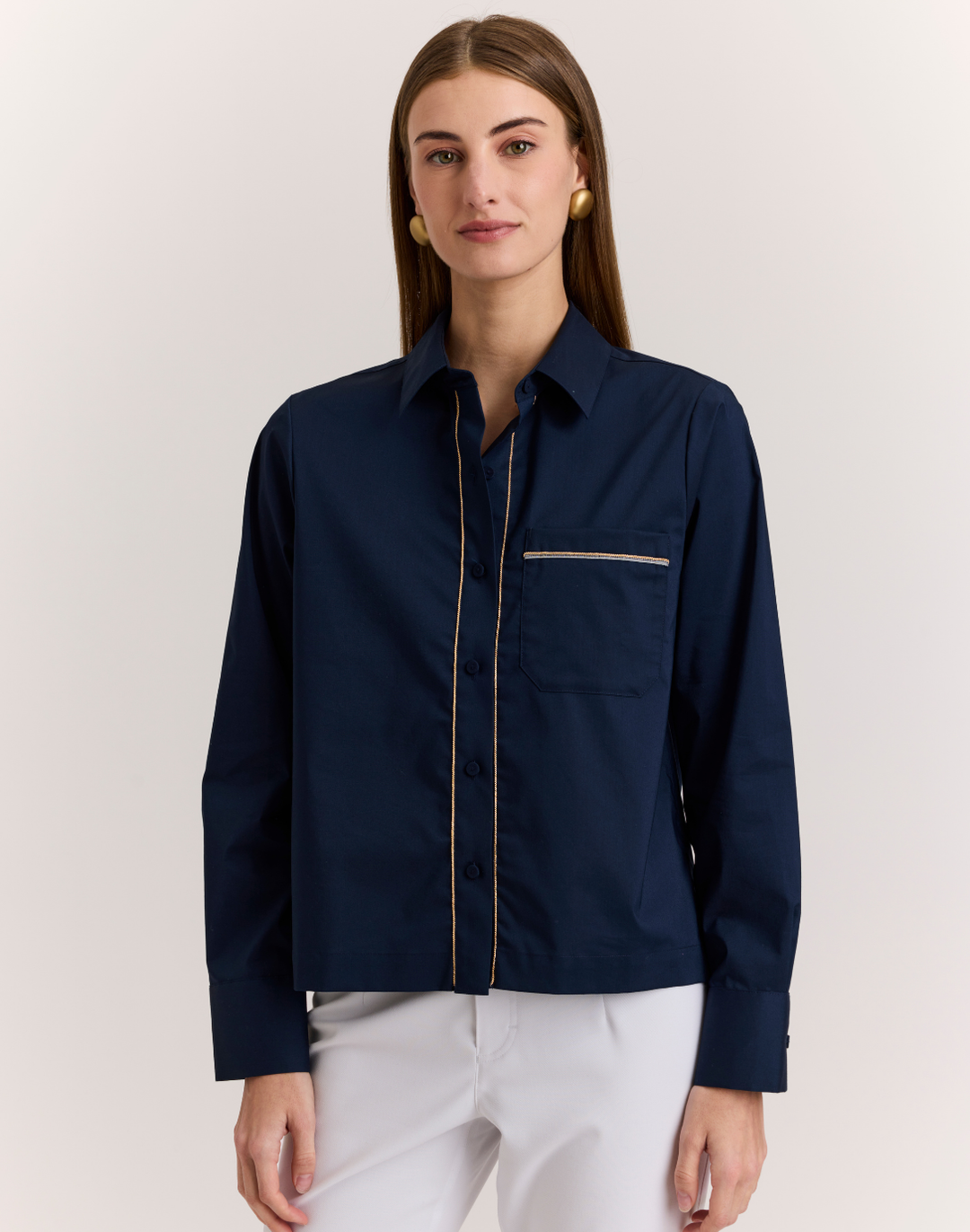 Venus Long Sleeve Metallic Bead Shirt