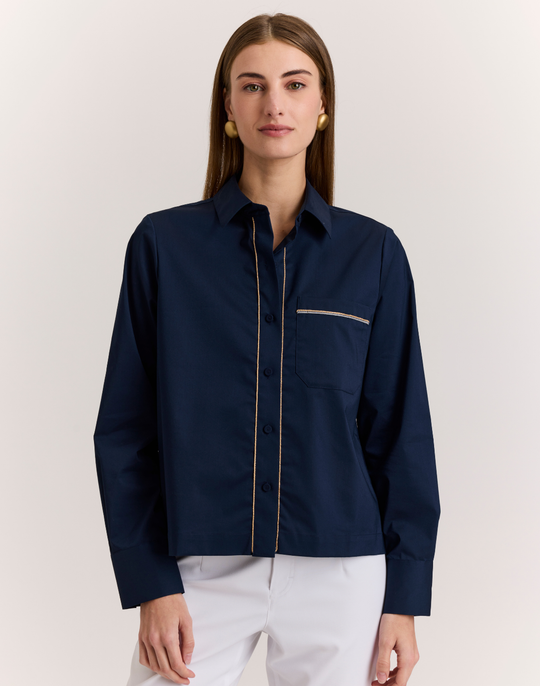 Venus Long Sleeve Metallic Bead Shirt