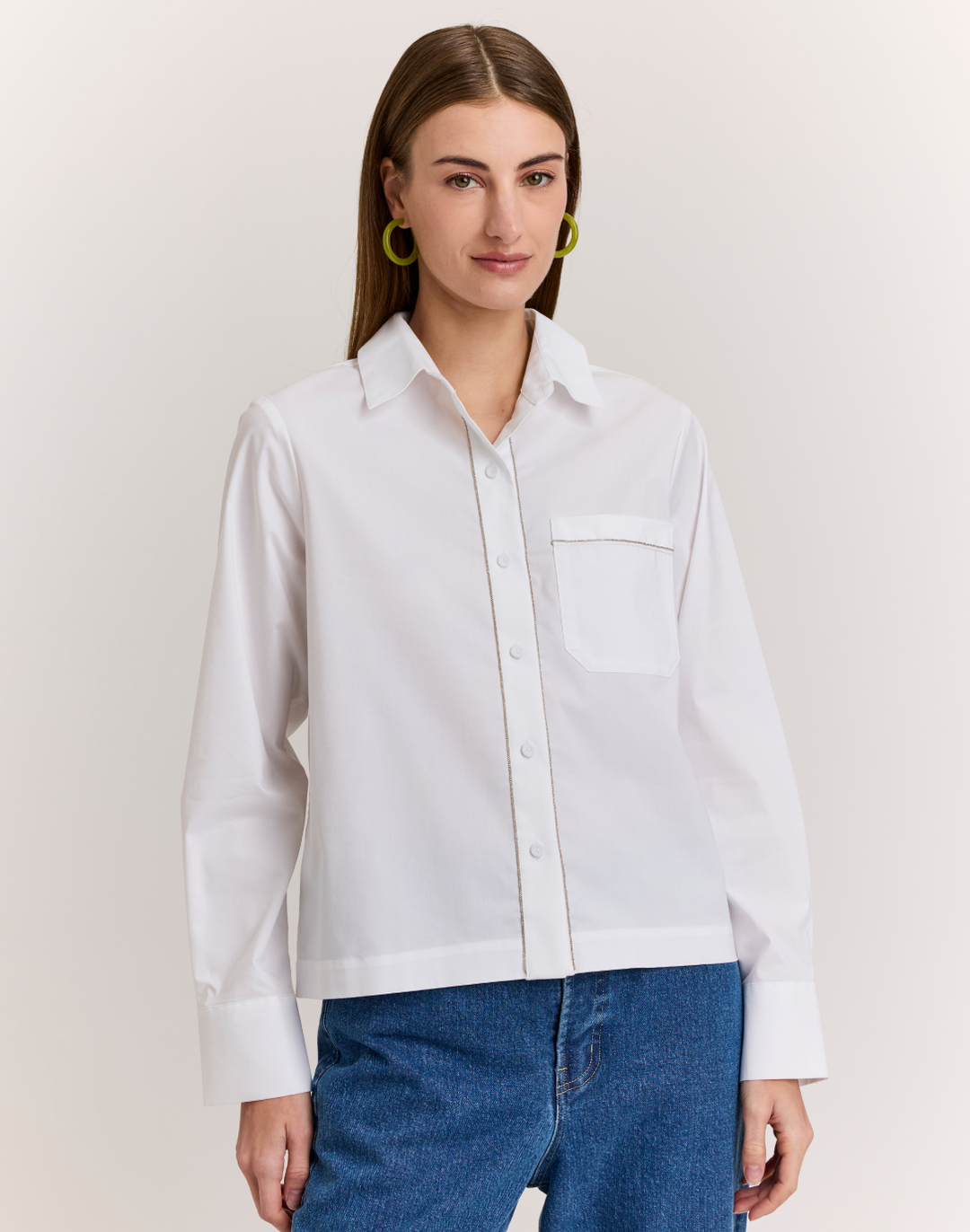 Venus Long Sleeve Metallic Bead Shirt