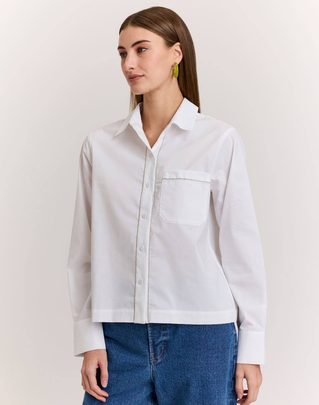 Venus Long Sleeve Metallic Bead Shirt