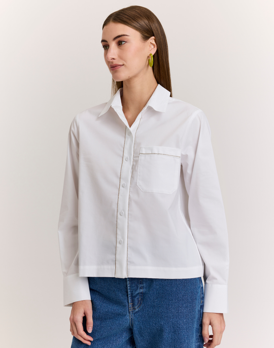 Venus Long Sleeve Metallic Bead Shirt