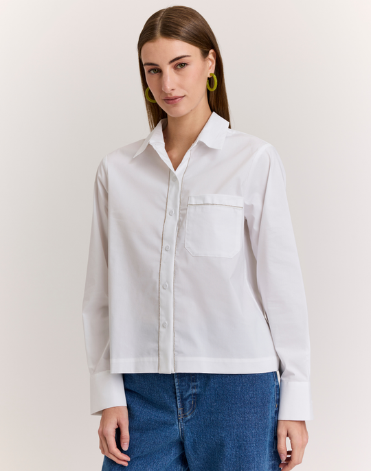 Venus Long Sleeve Metallic Bead Shirt