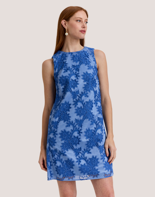 Courtney Sleeveless Floral Motif Lace Dress