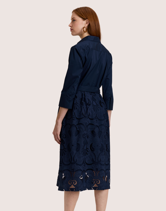 Robin 3/4 Sleeve Eyelet Embroidery Dress