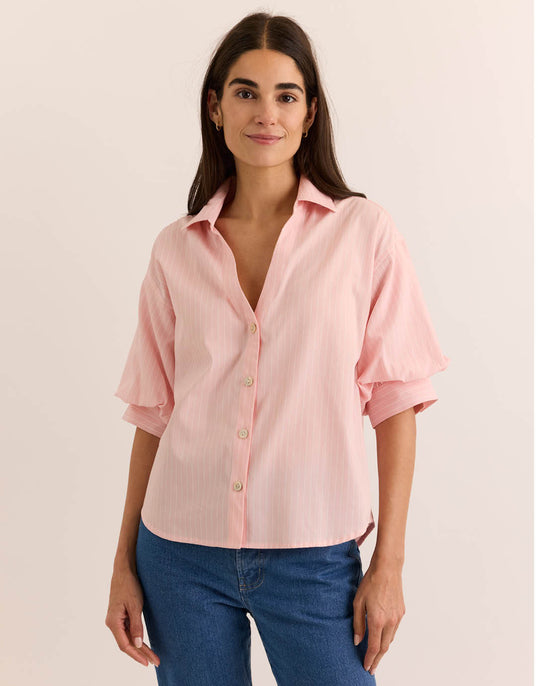 Lilian Elbow Sleeve Pencil Stripe Shirt