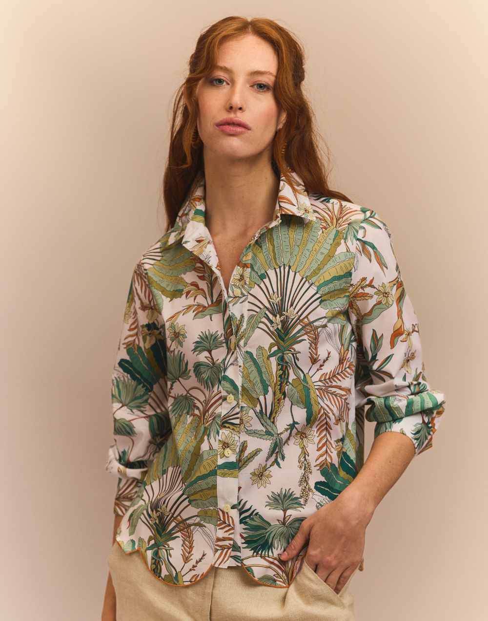 Blaire Long Sleeve Amazonian Print Shirt