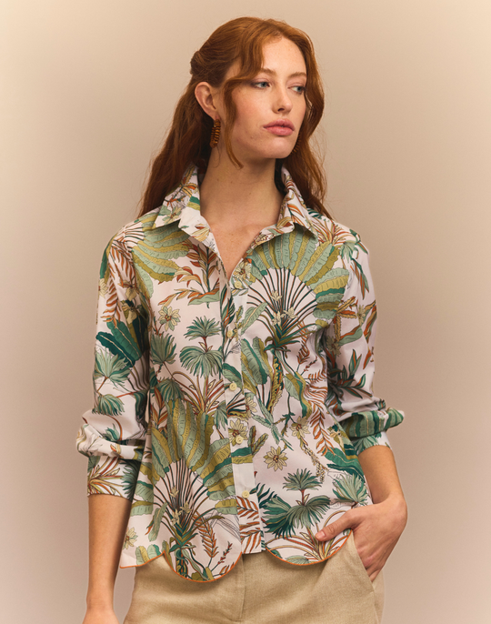 Blaire Long Sleeve Amazonian Print Shirt