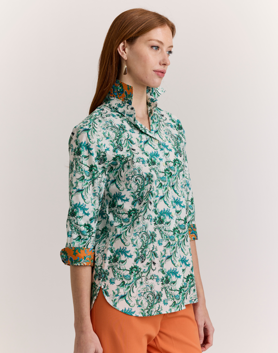 Margot 3/4 Sleeve Venetian Print Shirt