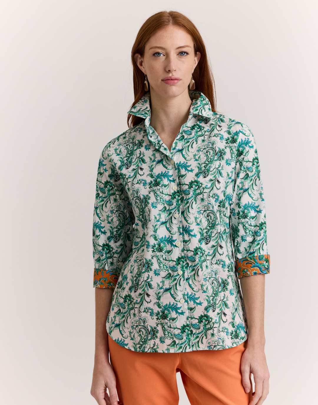 Margot 3/4 Sleeve Venetian Print Shirt