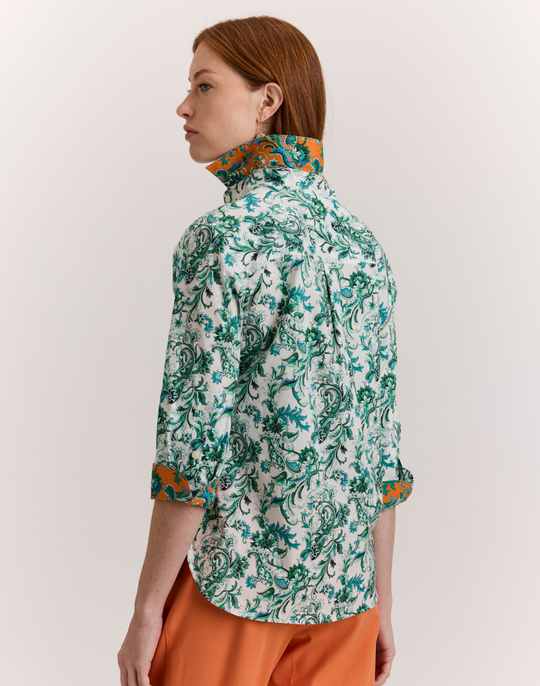 Margot 3/4 Sleeve Venetian Print Shirt