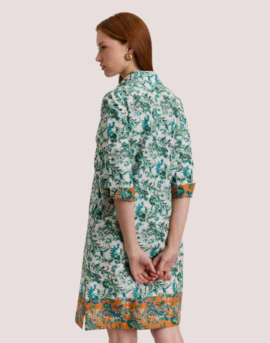 Charlotte 3/4 Sleeve Venetian Print Dress