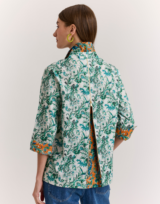 Xena 3/4 Sleeve Venetian Print Shirt