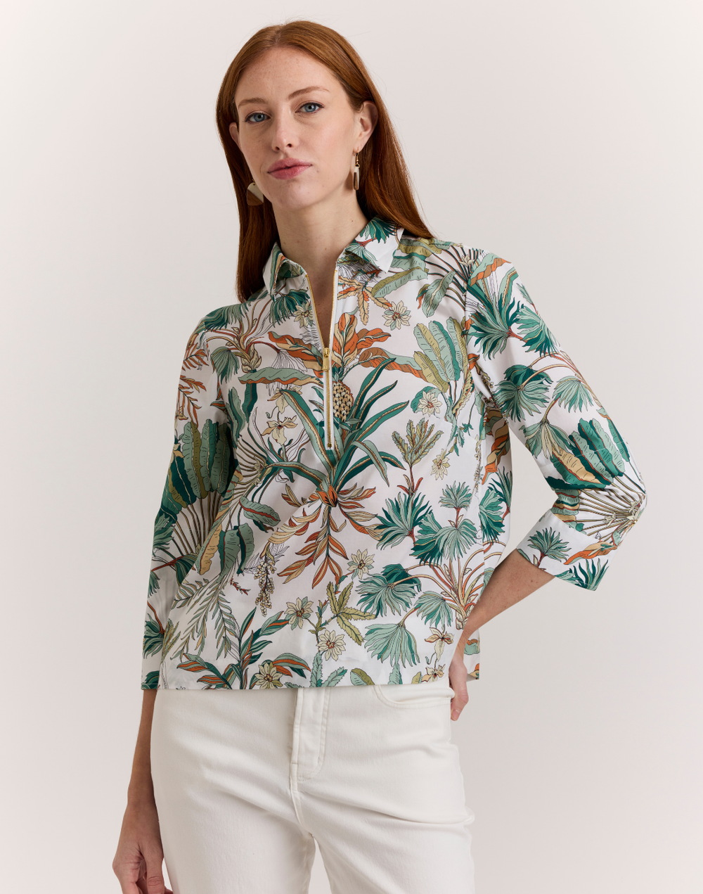 Alessa 3/4 Sleeve Amazonian Print Top