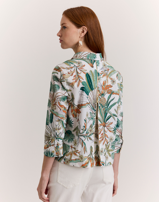 Alessa 3/4 Sleeve Amazonian Print Top
