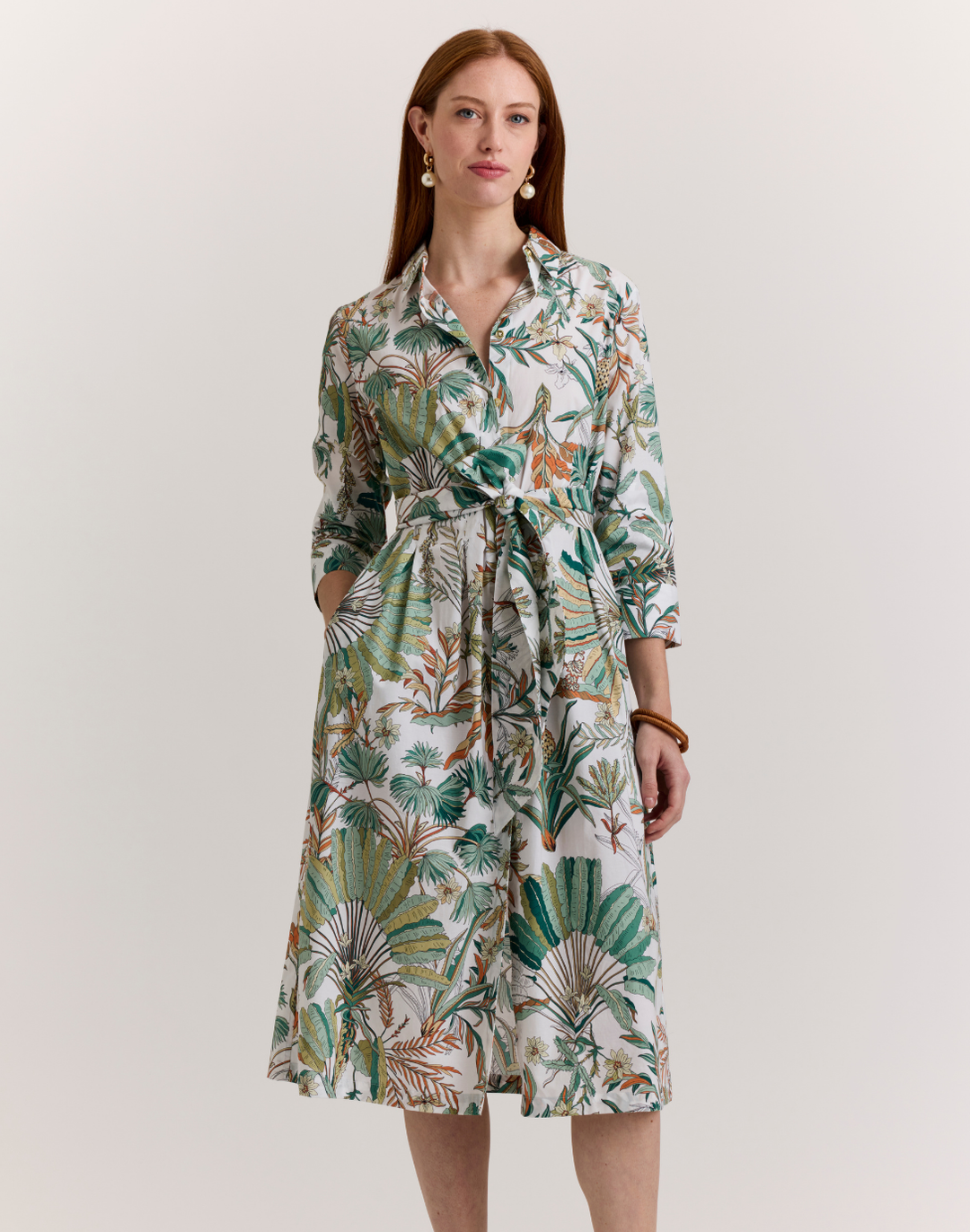 Robin 3/4 Sleeve Amazonian Print Dress