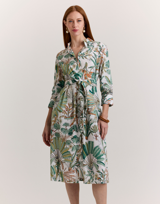 Robin 3/4 Sleeve Amazonian Print Dress