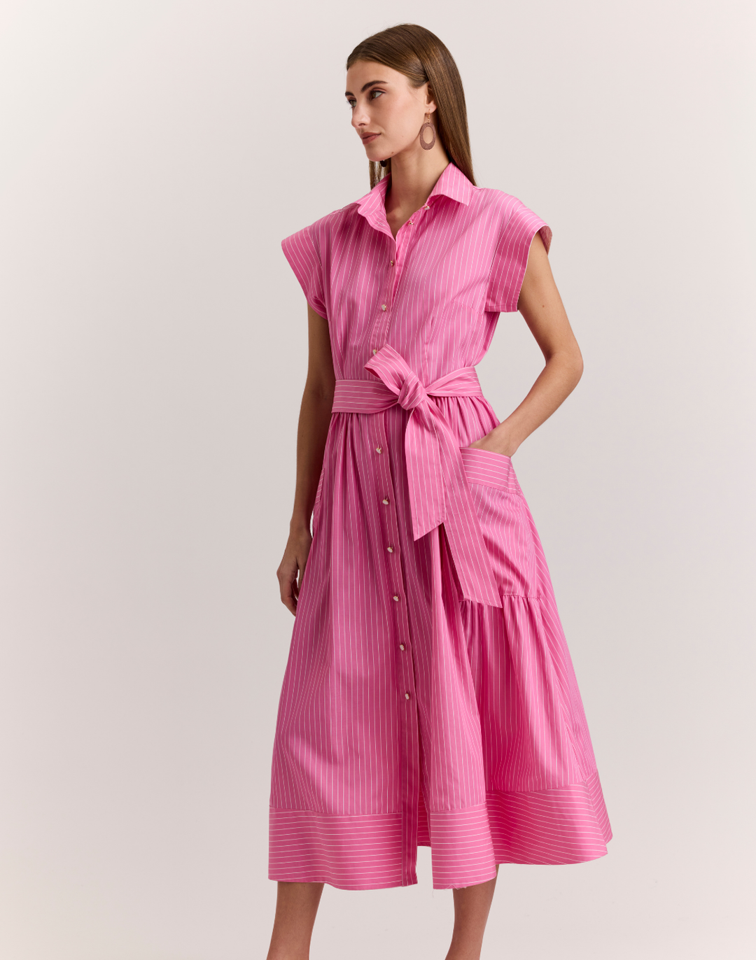 Annabelle Short Sleeve Pencil Stripe Dress
