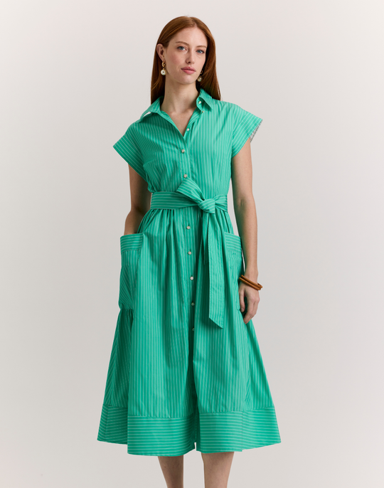 Annabelle Short Sleeve Pencil Stripe Dress