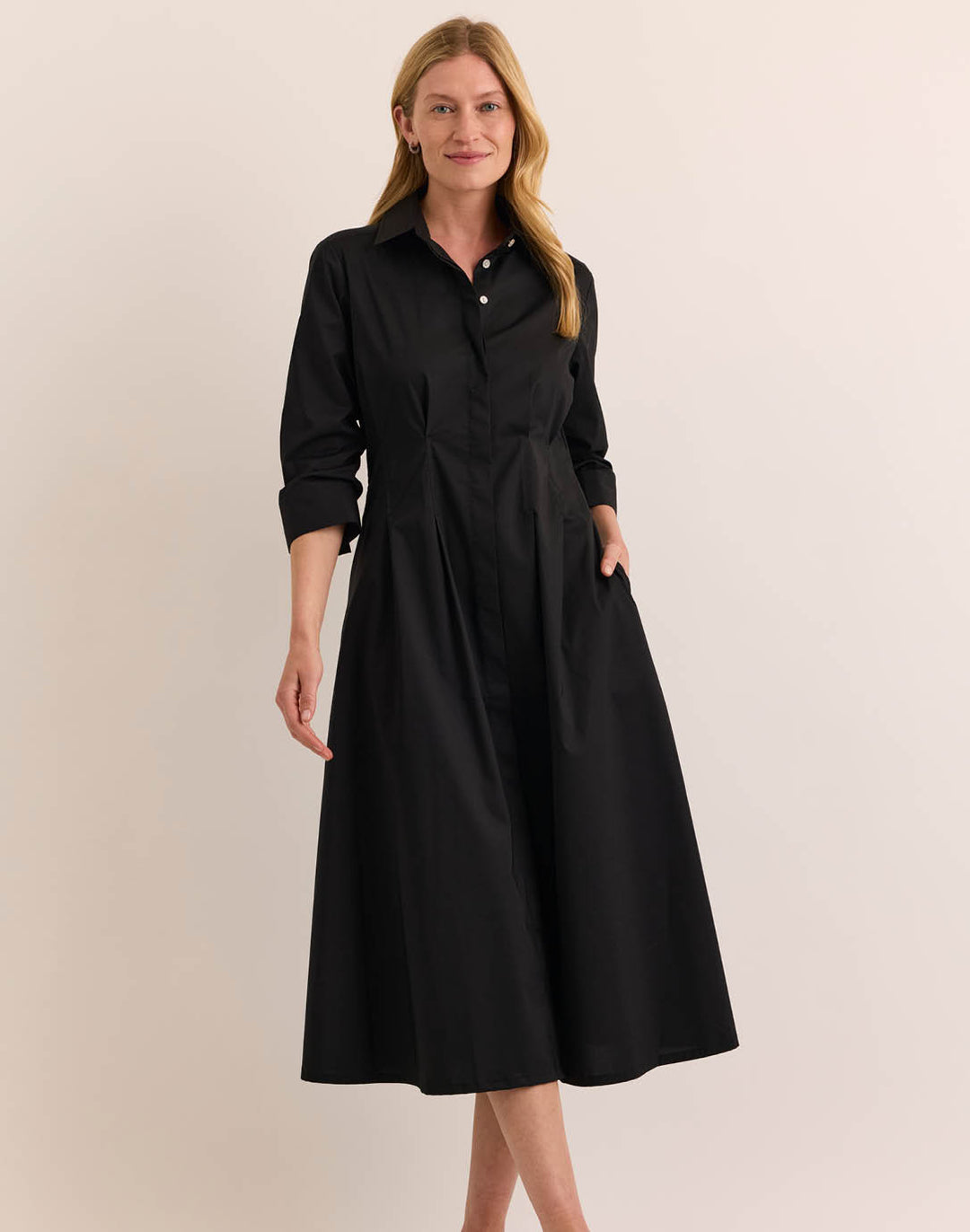 black 3 4 sleeve dress 3/4 Maxi BLANK The bestseller you love is back in the sleeve length you adore SPANX Perfect A-Line 3/4 Sleeve