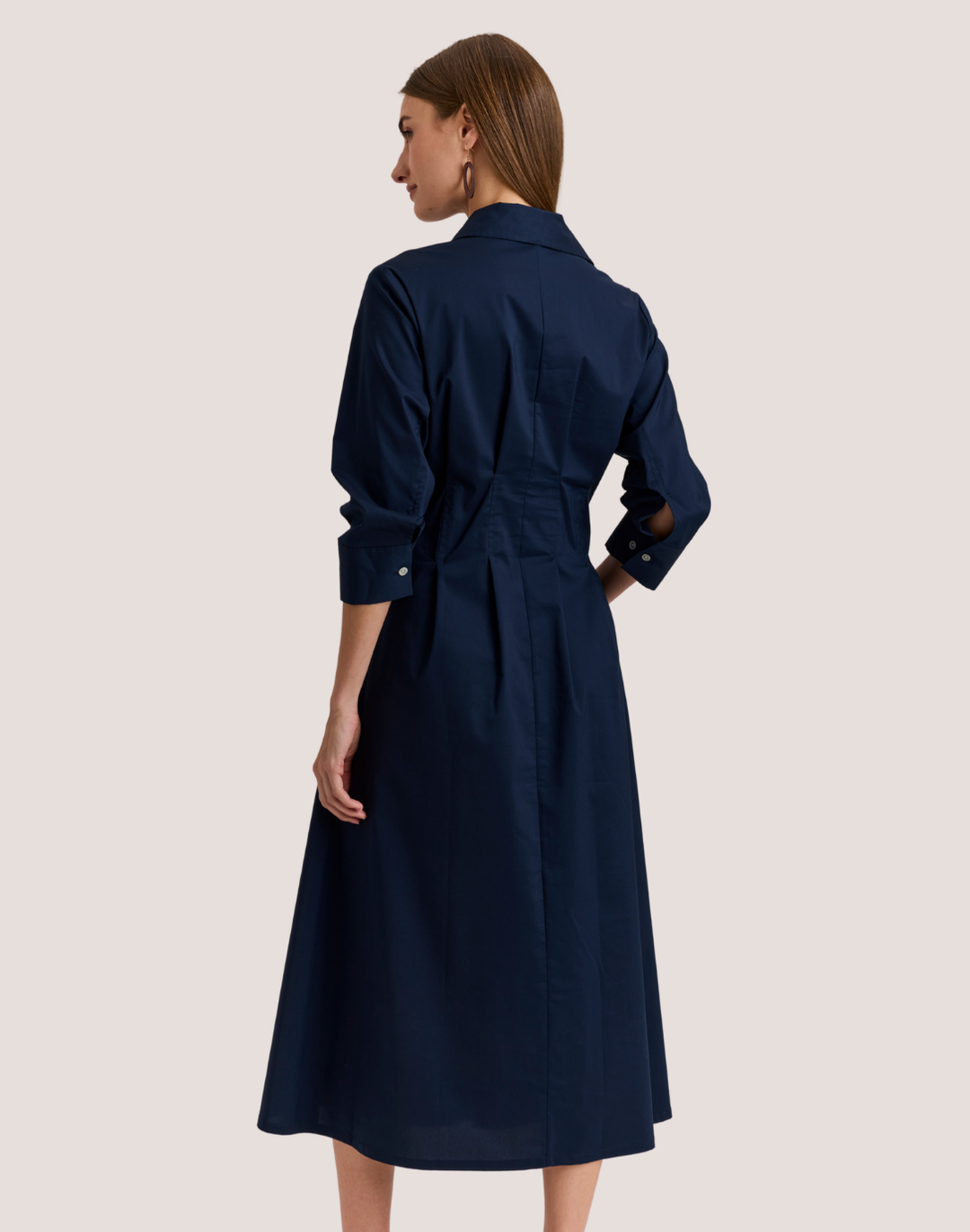 navy blue 3 4 sleeve dress Sequin Bodice Short 3/4 Sleeve Dress by Nox Anabel MF104