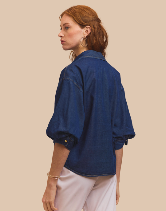 Lilian Elbow Sleeve Denim Shirt