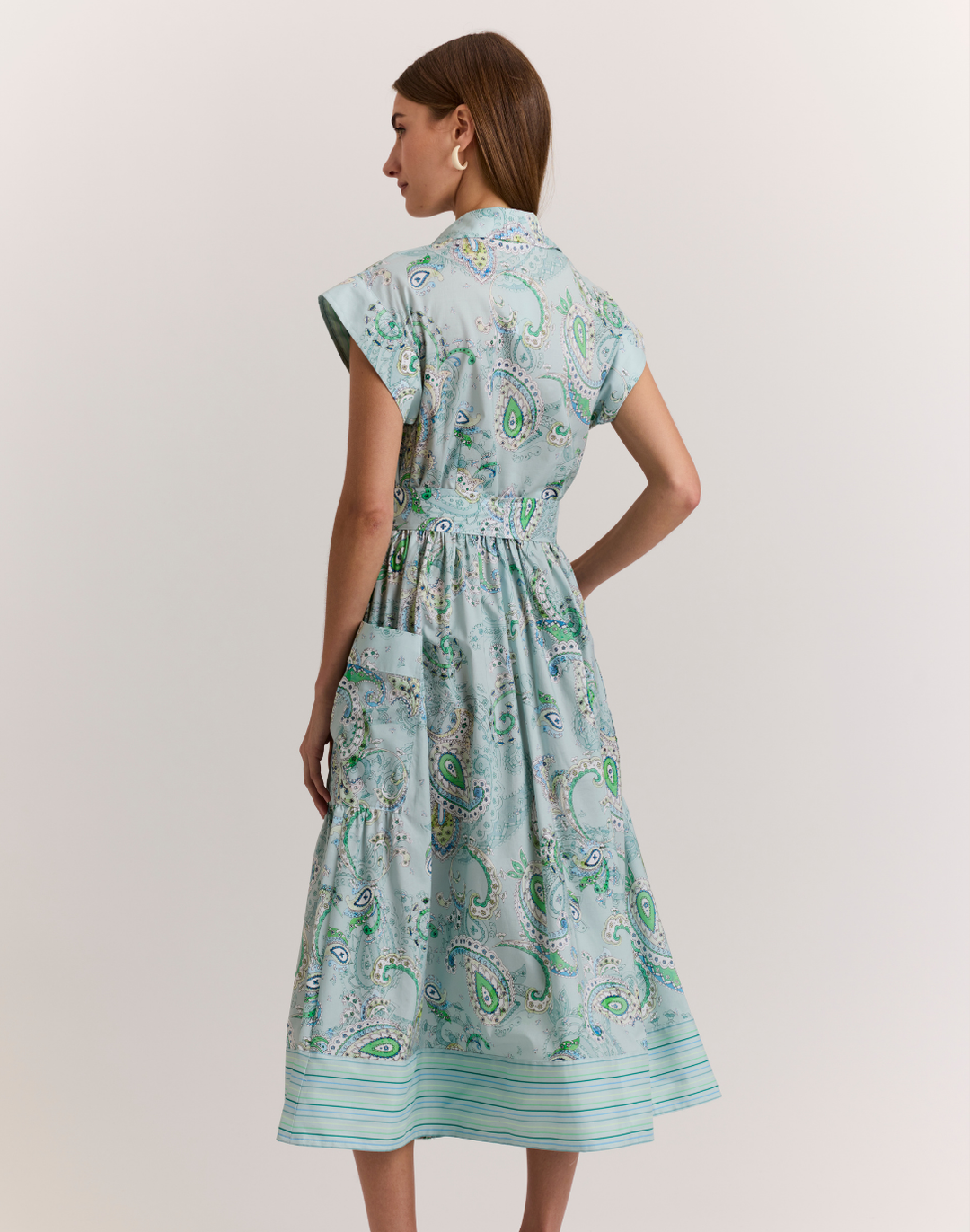 Annabelle Short Sleeve Dainty Paisley Print Dress