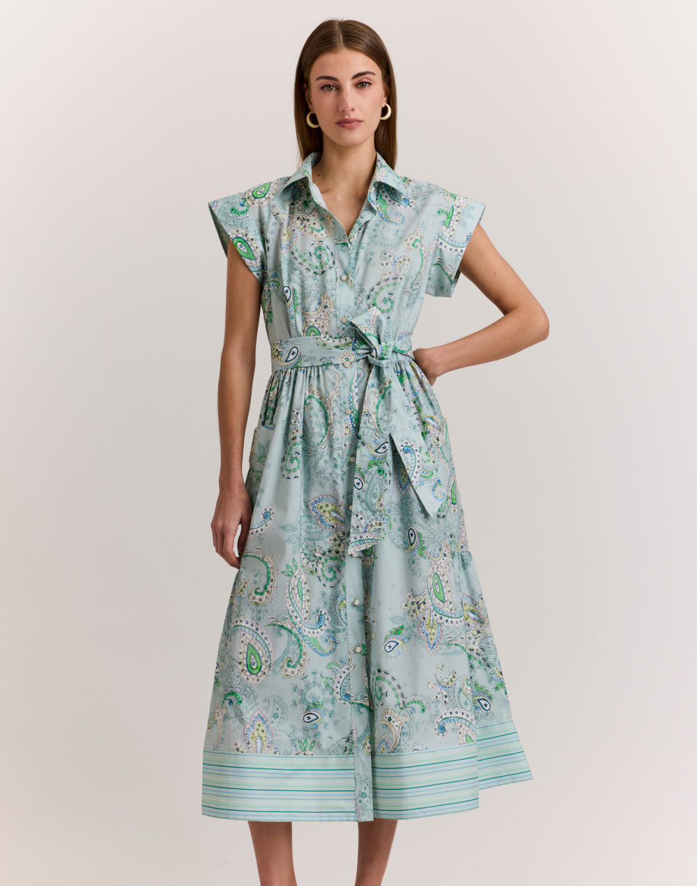 Annabelle Short Sleeve Dainty Paisley Print Dress