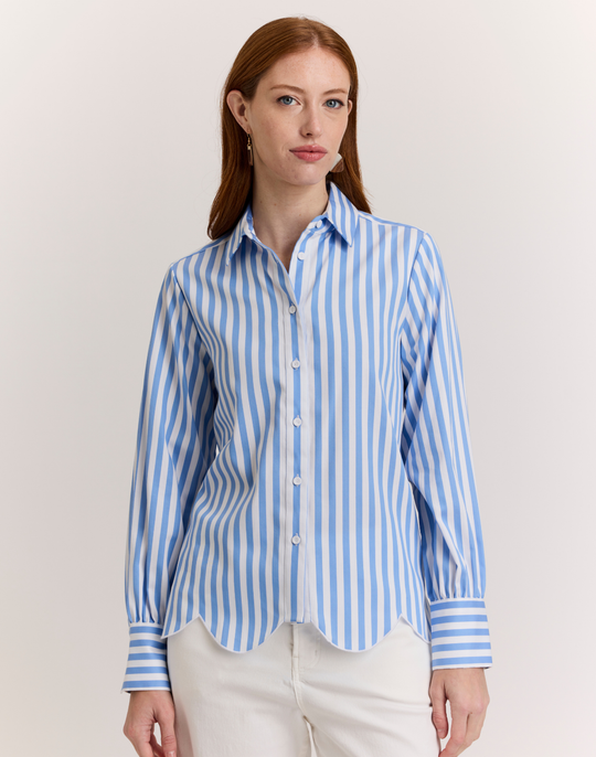 Blaire Long Sleeve Classic Stripe Shirt