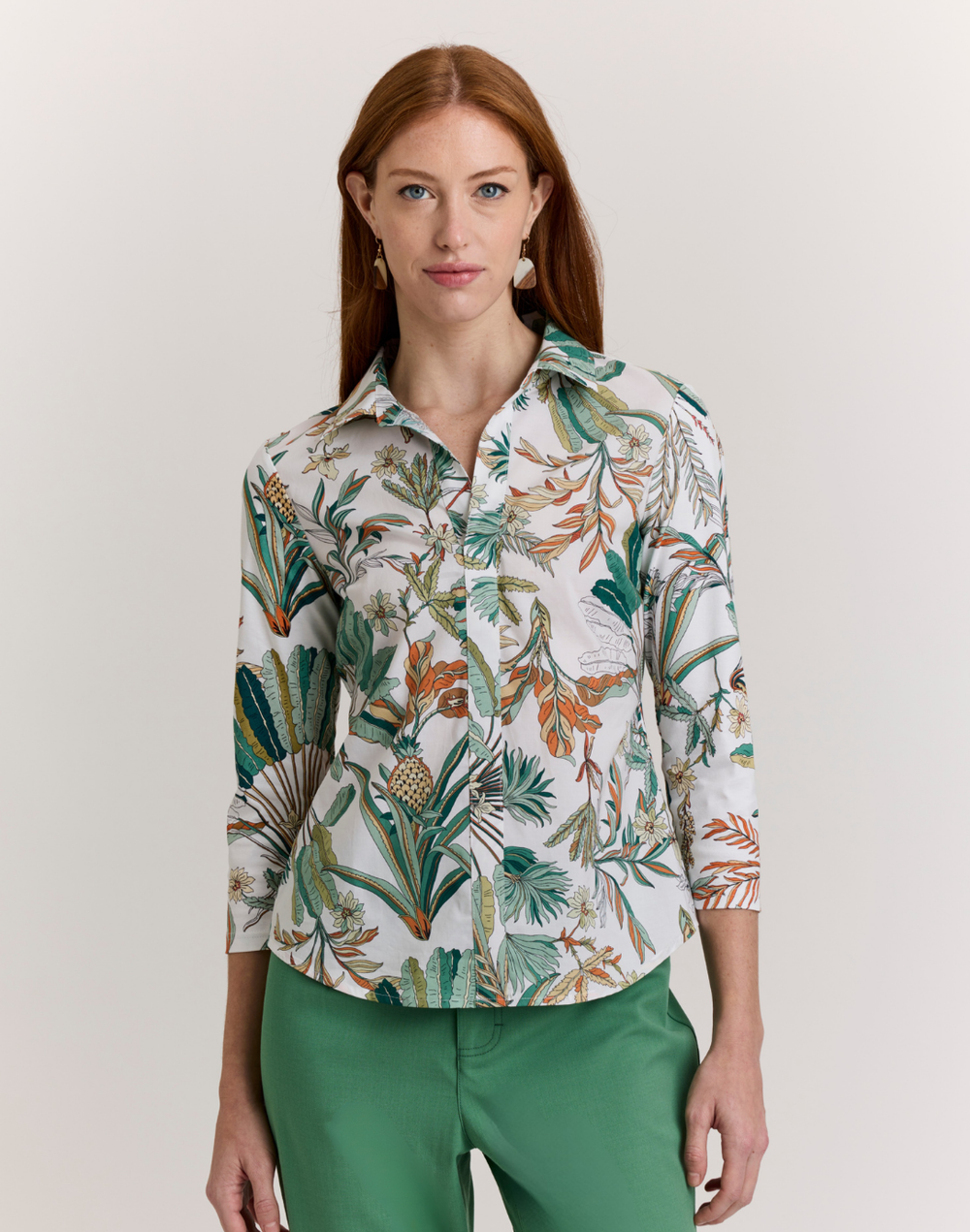Lizette 3/4 Sleeve Amazonian Print Top