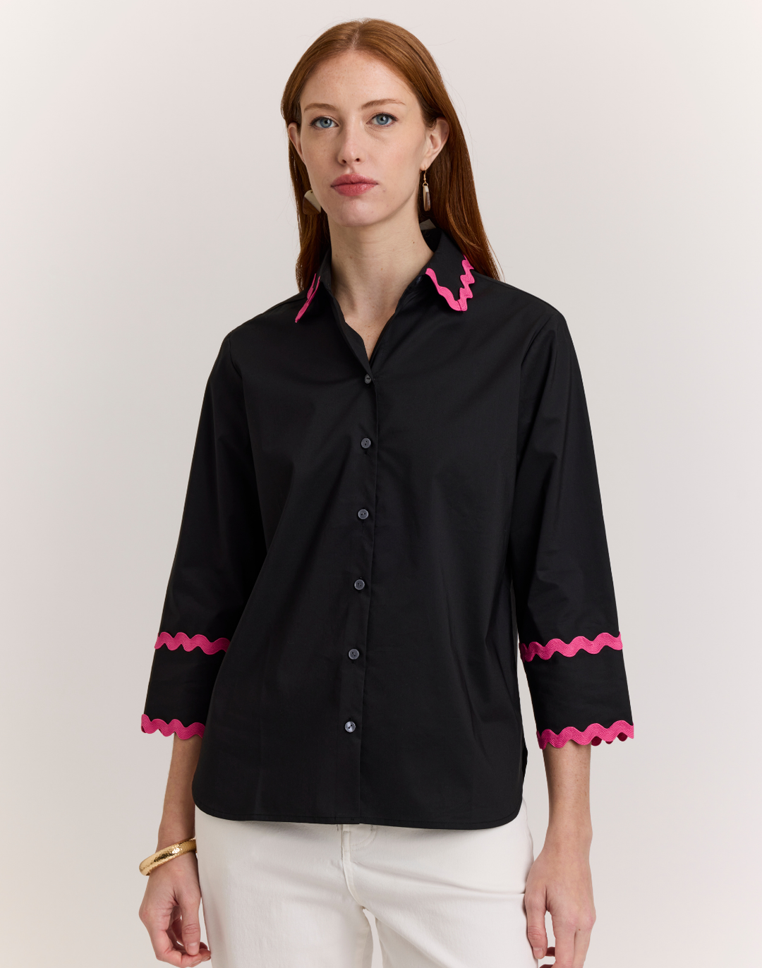 Margot 3/4 Sleeve Rick Rack Shirt