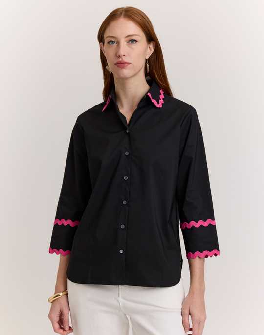 Margot 3/4 Sleeve Rick Rack Shirt