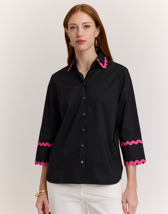 Margot 3/4 Sleeve Rick Rack Shirt