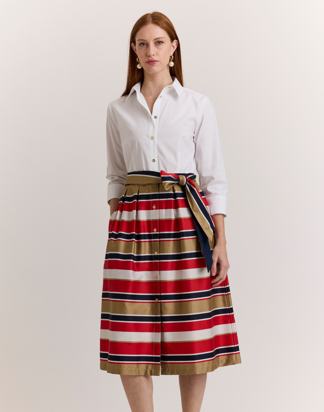 nautical red dress Prosperina Veronica Red Multi Yacht Club Cotton Mini Dress