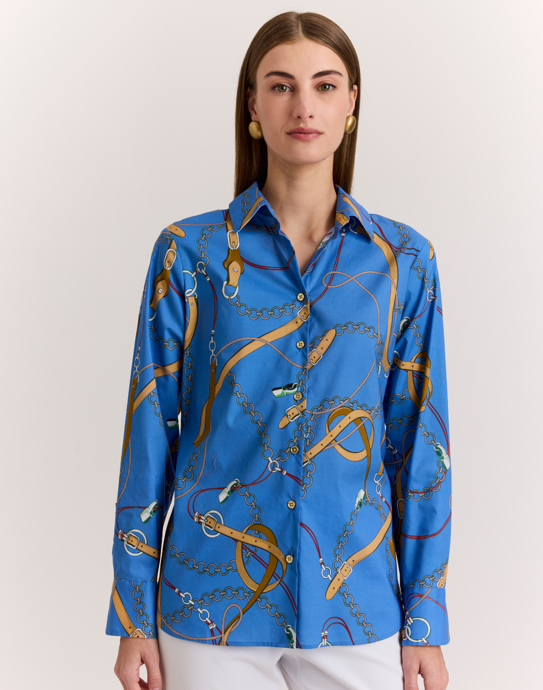 Margot Long Sleeve Medley Chain Print Shirt