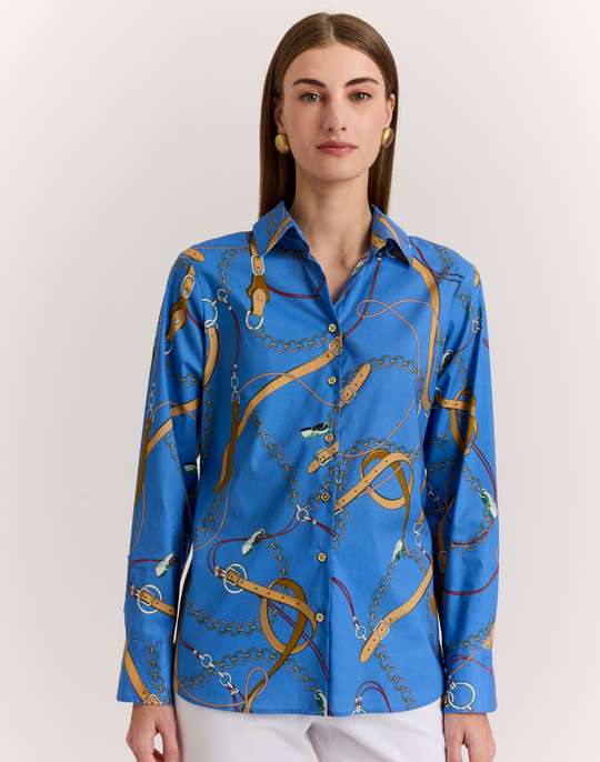 Margot Long Sleeve Medley Chain Print Shirt
