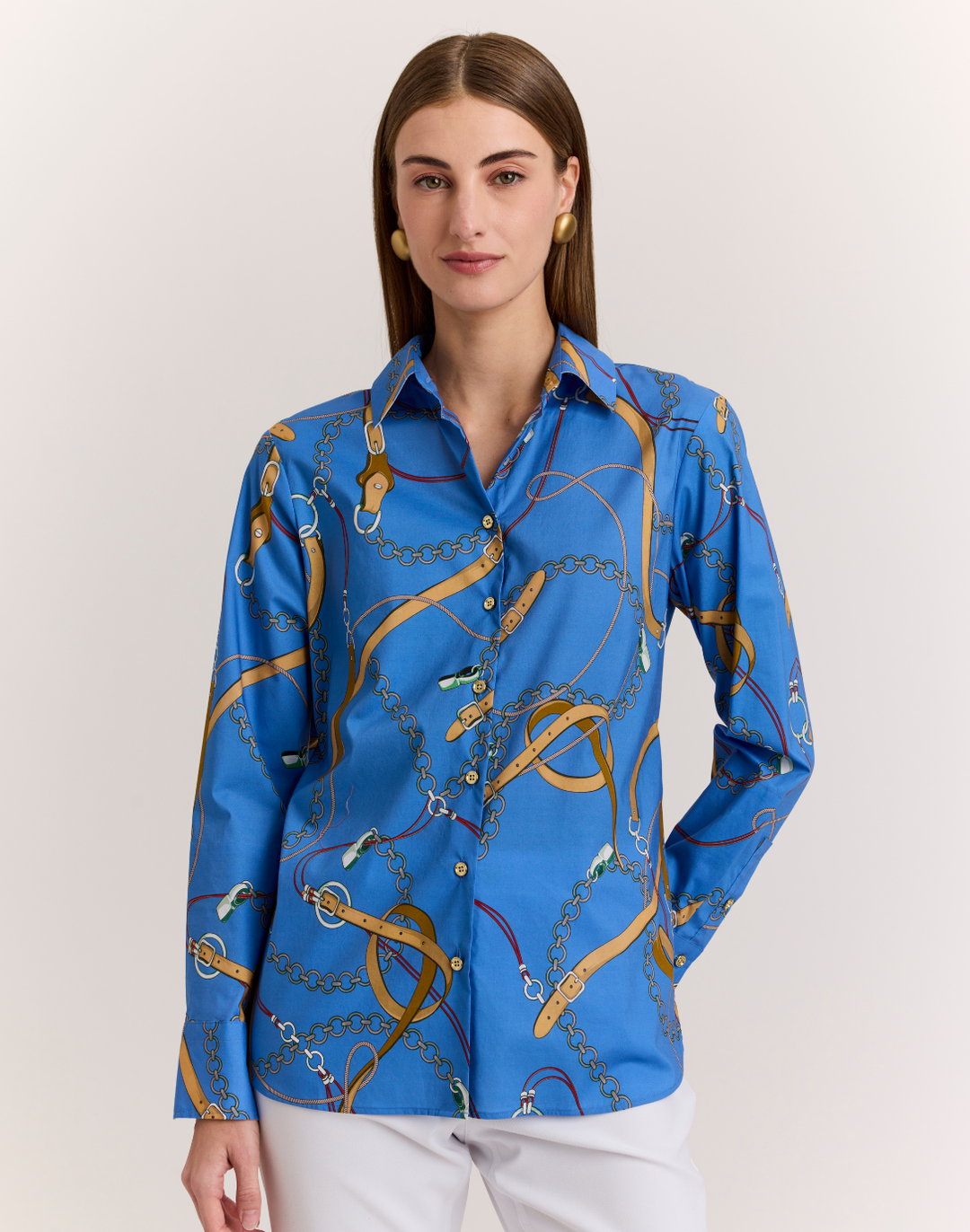 Margot Long Sleeve Medley Chain Print Shirt