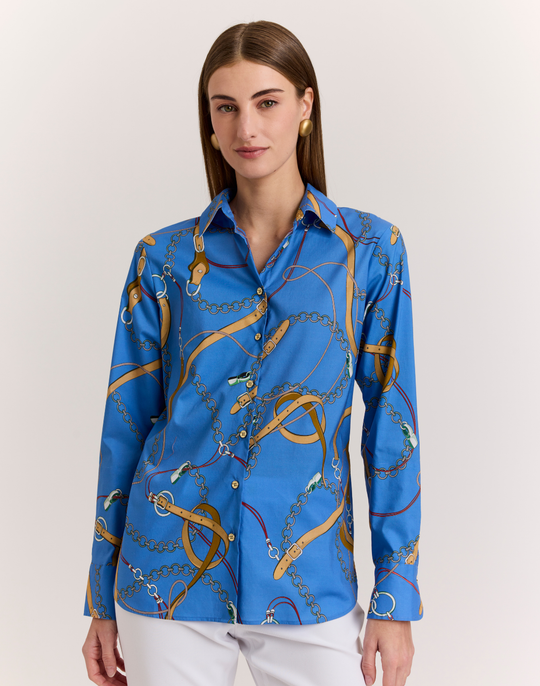 Margot Long Sleeve Medley Chain Print Shirt