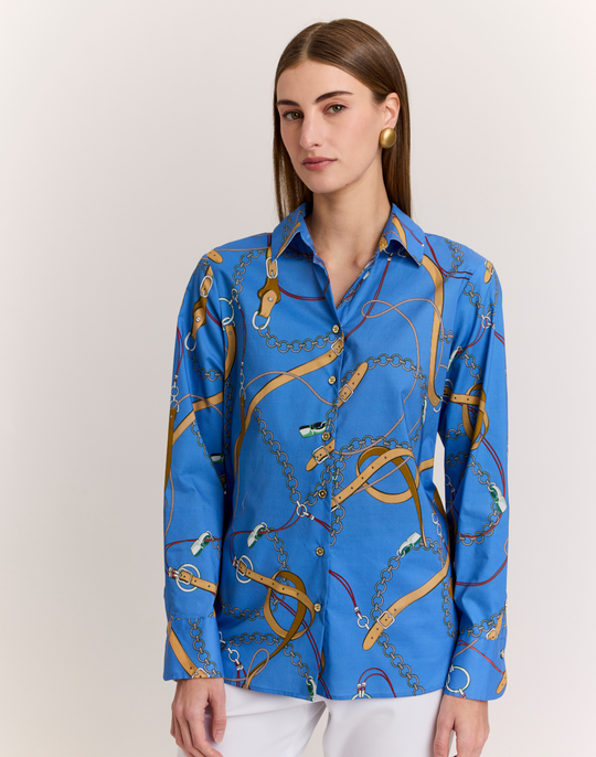 Margot Long Sleeve Medley Chain Print Shirt