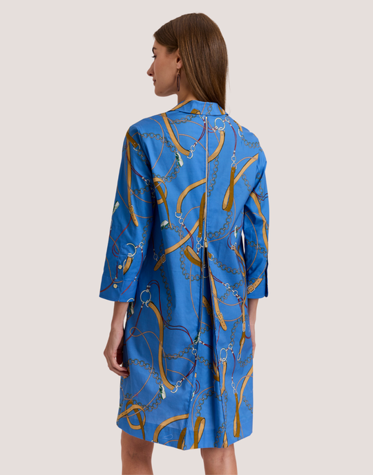 Alessa 3/4 Sleeve Chain Medley Print Dress