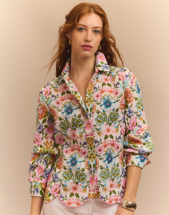 Blaire Long Sleeve Botanique Linen Shirt