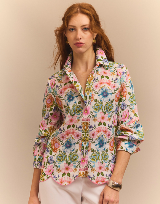Blaire Long Sleeve Botanique Linen Shirt