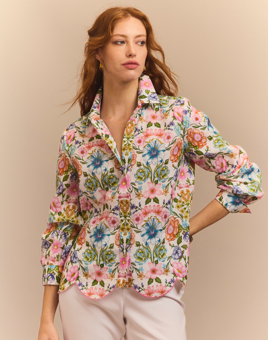 Blaire Long Sleeve Botanique Linen Shirt