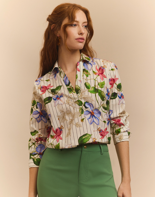 Mona Long Sleeve Garden Party Print Top