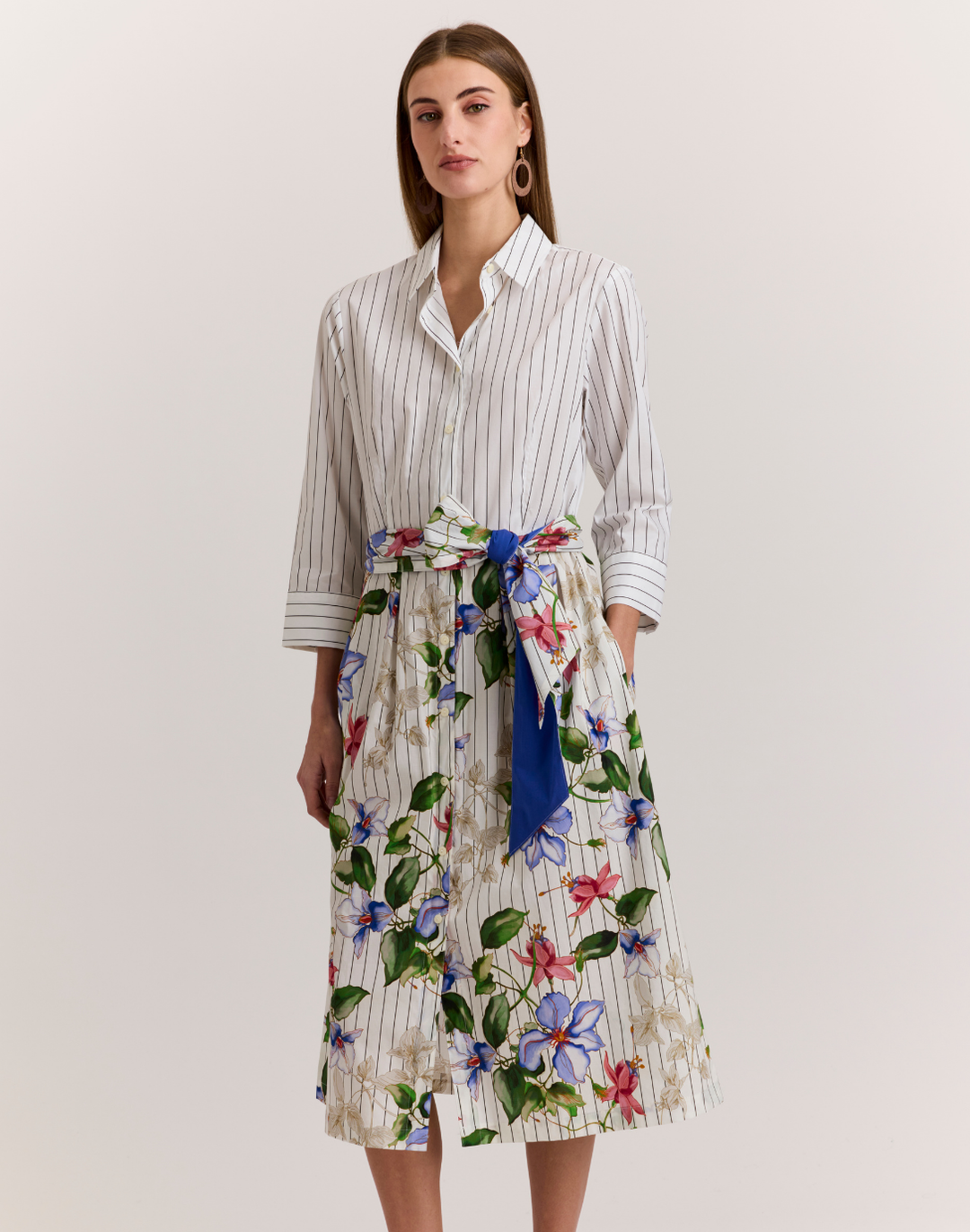 Robin 3/4 Sleeve Garden Party Print Dress