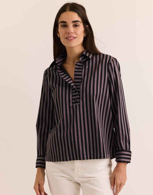 Flora Long Sleeve Classic Stripe Top