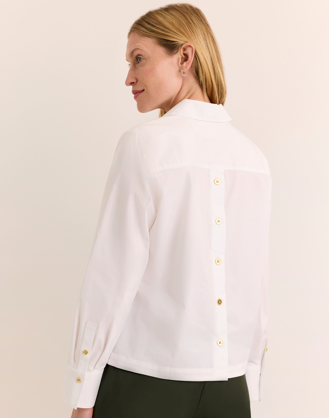 Monica Long Sleeve Button-Back Top