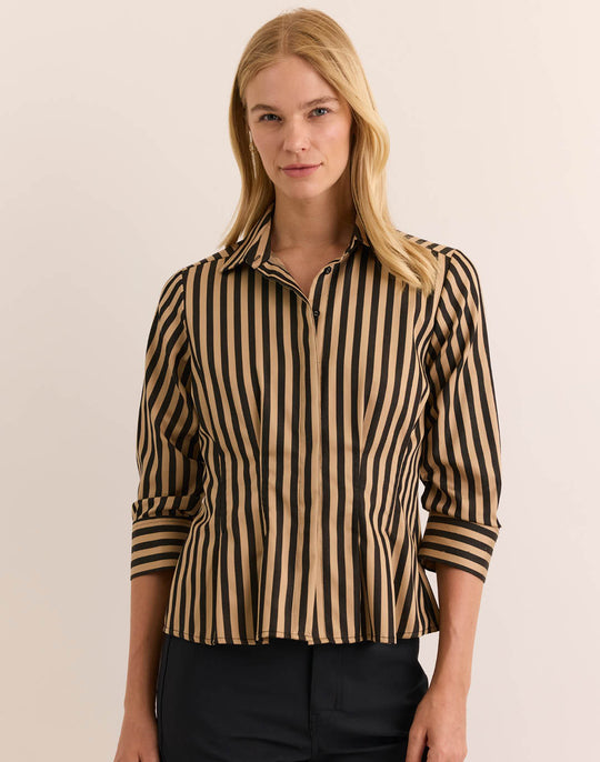 Martina 3/4 Sleeve Classic Stripe Shirt