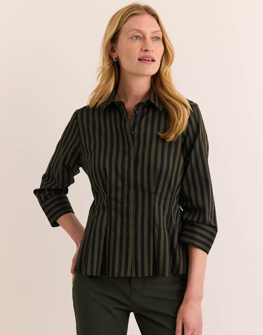 Martina 3/4 Sleeve Classic Stripe Shirt